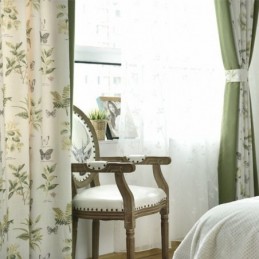 Puuvillaiset Pellavaiset Kukkakuvioiset Ompeluverhot Kasvikuviolla Olohuoneeseen