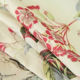 Puuvillainen Pellavaverho Mittatilaustyönä, Amerikkalaistyylinen Kasvikuvioitu Verho