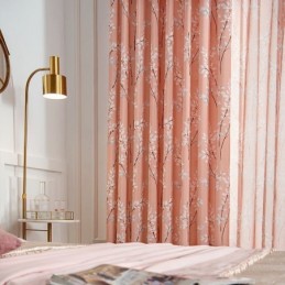 Mittatilaustyönä Tehty Verho Amerikkalaistyylinen Kasvikuvioinen Puolipimennysverho