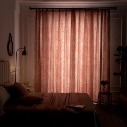 Mittatilaustyönä Tehty Verho Amerikkalaistyylinen Kasvikuvioinen Puolipimennysverho