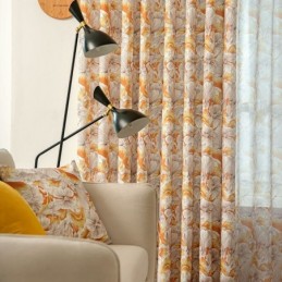 Puolipimennysverho Mittatilaustyönä Amerikkalaistyylinen Kasvikuvioitu Verho