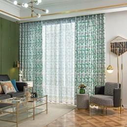 Puolipimennysverho Mittatilaustyönä Amerikkalaistyylinen Kasvikuvioitu Verho