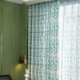 Puolipimennysverho Mittatilaustyönä Amerikkalaistyylinen Kasvikuvioitu Verho