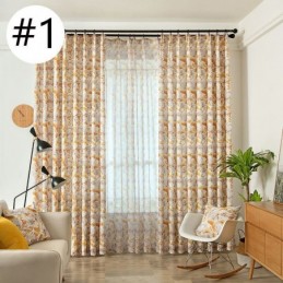 Puolipimennysverho Mittatilaustyönä Amerikkalaistyylinen Kasvikuvioitu Verho