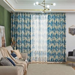 Mittatilaustyönä Tehty Amerikkalaistyylinen Verho, Kasvikuvioitu