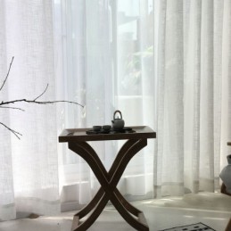 Valkoinen Läpikuultava Verho Mittatilaustyönä Tehty Verho, Yksivärinen, Kaikki Sopivat Yhteen Voile-Olohuoneen Ja Makuuhuoneen Kanssa