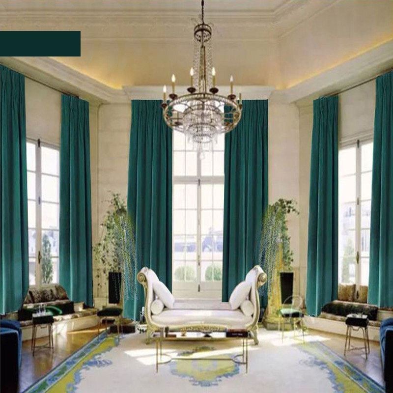 Suuri Ikkuna Samettinen Mittatilaustyönä Tehty Verho, Mittatilaustyönä Tehty Verhopaneeli, Useita Värejä, Yksi Valikoima