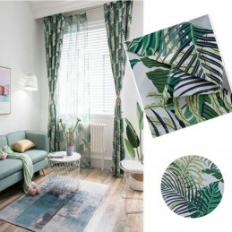 Vihreä Lehtiverho Mittatilaustyönä Tehty Verho Viidakkoteemainen Romanttinen Amerikkalainen Maaseudun Makuuhuone Olohuone Pimennyskangas