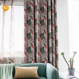 Vihreä Lehtiverho Mittatilaustyönä Tehty Verho Viidakkoteemainen Romanttinen Amerikkalainen Maaseudun Makuuhuone Olohuone Pimennyskangas