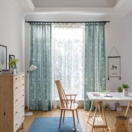 Pimennysverho Mittatilaustyönä Tehty Verho Amerikkalaisen Pastoraalisen Lintukuvion Hengittävä Ikkunaverho