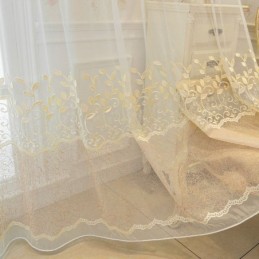 Nordic Sheet Curtain Mittatilaustyönä Tehty Verho Köynnöskirjonta Olohuone Makuuhuone