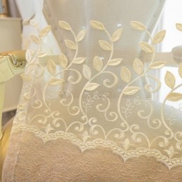 Nordic Sheet Curtain Mittatilaustyönä Tehty Verho Köynnöskirjonta Olohuone Makuuhuone