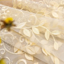 Nordic Sheet Curtain Mittatilaustyönä Tehty Verho Köynnöskirjonta Olohuone Makuuhuone