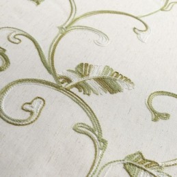 Japanilaistyylinen Mittatilaustyönä Tehty Verho Minimalistinen Vihreällä Lehdellä Kirjailtu Olohuone Makuuhuone