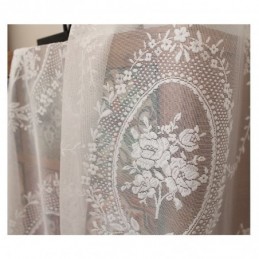 Eurooppalaistyylinen Läpikuultava Verho Mittatilaustyönä Tehty Verhopaneeli, Pitsi, Ruusu Ja Peilivoilee, Parveke, Erkkeri-Ikkuna