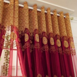 Minimalistinen Klassinen Voile-Läpikuultava Verho Mittatilaustyönä Eurooppalainen Jacquard-Olohuoneen Ikkunaverho