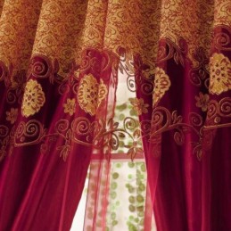 Minimalistinen Klassinen Voile-Läpikuultava Verho Mittatilaustyönä Eurooppalainen Jacquard-Olohuoneen Ikkunaverho