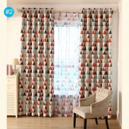 Nordic Geometric -Verho Mittatilaustyönä Tehty Vihreä Kolmio -Verho Olohuoneen Makuuhuoneen Kankaalle