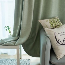 Yksivärinen Vihreä Pimennysverho Mittatilaustyönä Tehty Verho Moderni Yksinkertainen Olohuoneen Makuuhuoneen Kangas