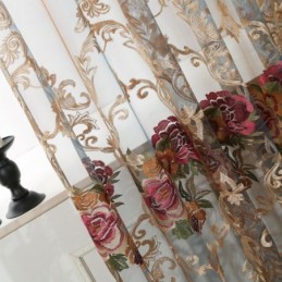 Nordic Sheet Curtain Mittatilaustyönä Verho Ylellinen Hengittävä Kirjonta Olohuoneeseen