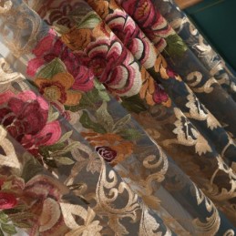 Nordic Sheet Curtain Mittatilaustyönä Verho Ylellinen Hengittävä Kirjonta Olohuoneeseen