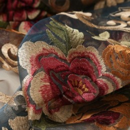 Nordic Sheet Curtain Mittatilaustyönä Verho Ylellinen Hengittävä Kirjonta Olohuoneeseen