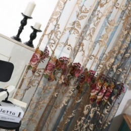 Nordic Sheet Curtain Mittatilaustyönä Verho Ylellinen Hengittävä Kirjonta Olohuoneeseen