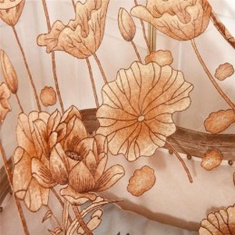 Moderni Minimalistinen Voile-Verho Mittatilaustyönä Ruskea Jacquard-Kuvioinen Olohuoneen Ikkunanpeitto