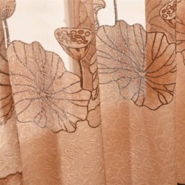 Moderni Minimalistinen Voile-Verho Mittatilaustyönä Ruskea Jacquard-Kuvioinen Olohuoneen Ikkunanpeitto