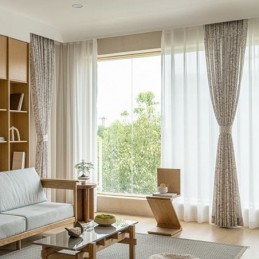 Lehtikuvioiset Verhot Amerikkalaistyylisestä Polyesteristä