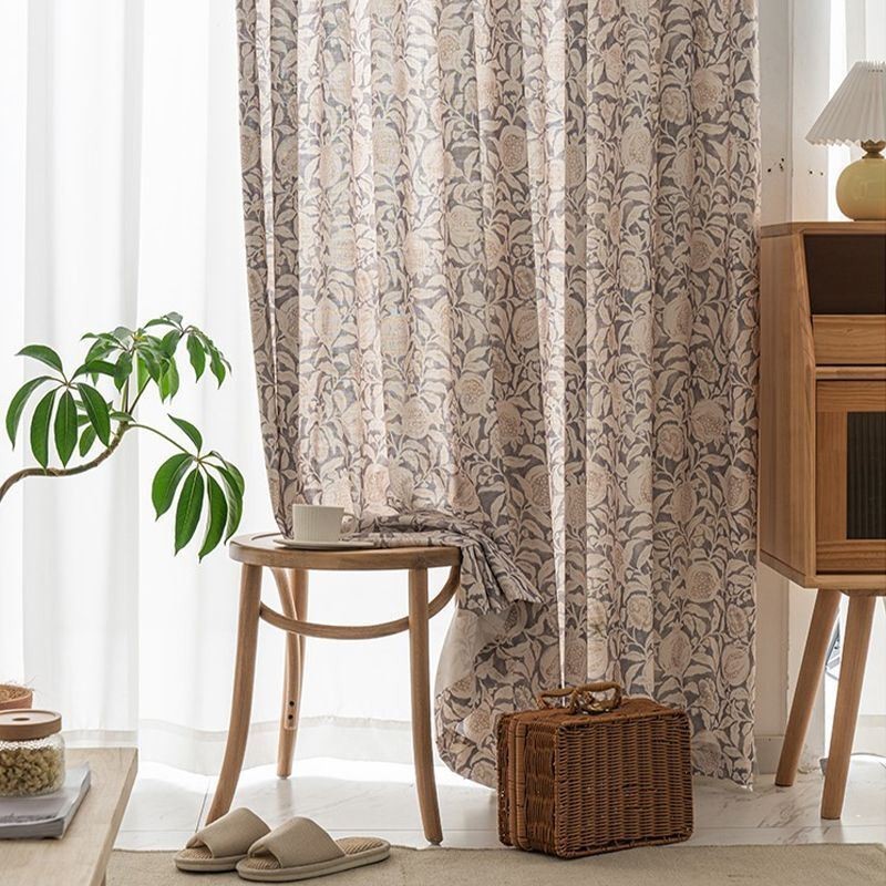 Mittatilaustyönä Tehty Amerikkalainen Painettu Verho, Granaattiomenakukka, Polyesteri