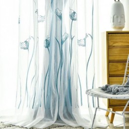 Mittatilaustyönä Tehty Amerikkalaistyylinen Verho, Lootuslehden Kirjonta, Pimennysverho