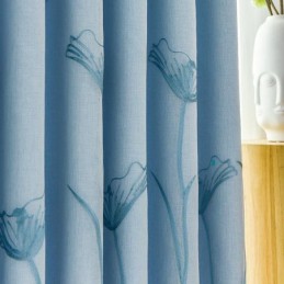 Mittatilaustyönä Tehty Amerikkalaistyylinen Verho, Lootuslehden Kirjonta, Pimennysverho