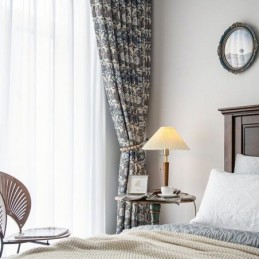 Amerikkalaiset Puuvilla- Ja Pellavaverhot Kukkakuviolla