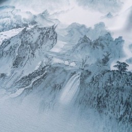 Korkean Tarkkuuden Verhot Moderni Yksinkertainen Muste Maisemapainatus