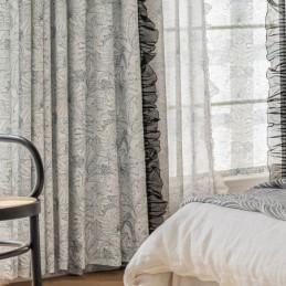 Puuvilla- Ja Pellavaverhot Amerikkalaisilla Kasveilla Painettuina