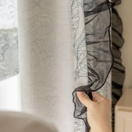 Puuvilla- Ja Pellavaverhot Amerikkalaisilla Kasveilla Painettuina