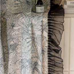 Puuvilla- Ja Pellavaverhot Amerikkalaisilla Kasveilla Painettuina