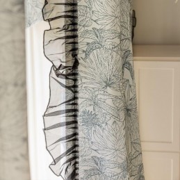 Puuvilla- Ja Pellavaverhot Amerikkalaisilla Kasveilla Painettuina