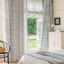 Puuvilla- Ja Pellavaverhot Amerikkalaisilla Kasveilla Painettuina