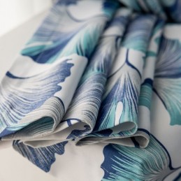 Mittatilaustyönä Tehty Verho Pohjoismaiseen Tyyliin Lehtikuvioitu Verho