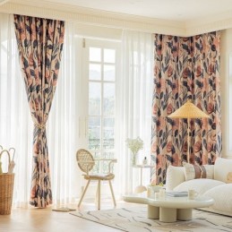 Mittatilaustyönä Tehty Puuvillaverho, Kasvikuvioitu, Amerikkalaistyylinen Pimentävä Verho