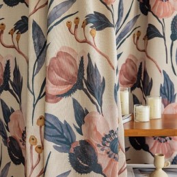 Mittatilaustyönä Tehty Puuvillaverho, Kasvikuvioitu, Amerikkalaistyylinen Pimentävä Verho