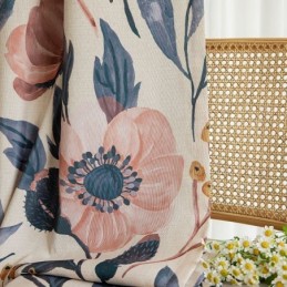 Mittatilaustyönä Tehty Puuvillaverho, Kasvikuvioitu, Amerikkalaistyylinen Pimentävä Verho