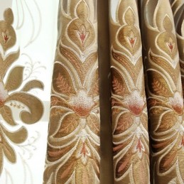 Chenille-Kirjontaverho, Mittatilaustyönä Tehty, Puolipimennysverho, Eurooppalainen Kukka, Olohuone, Makuuhuone