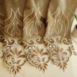 Chenille-Kirjontaverho, Mittatilaustyönä Tehty, Puolipimennysverho, Eurooppalainen Kukka, Olohuone, Makuuhuone