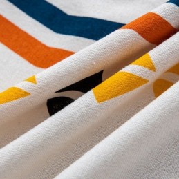 Pohjoismaisen Tyyliset Pellavaverhot Geometrisella Kuvioinnilla Olohuoneeseen Ja Makuuhuoneeseen