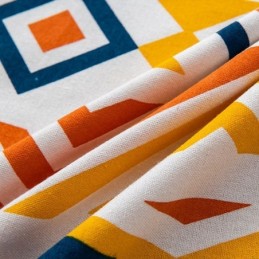 Pohjoismaisen Tyyliset Pellavaverhot Geometrisella Kuvioinnilla Olohuoneeseen Ja Makuuhuoneeseen