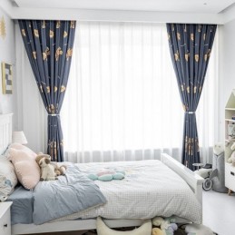 Mittatilaustyönä Tehty Puuvillaverho, Karhukuvioinen, Lasten Tyylinen