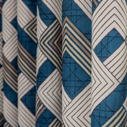 Chenille-Verhot Geometrisella Kuvioinnilla, Pohjoismaisella Tyylillä, Pimentävät Verhot